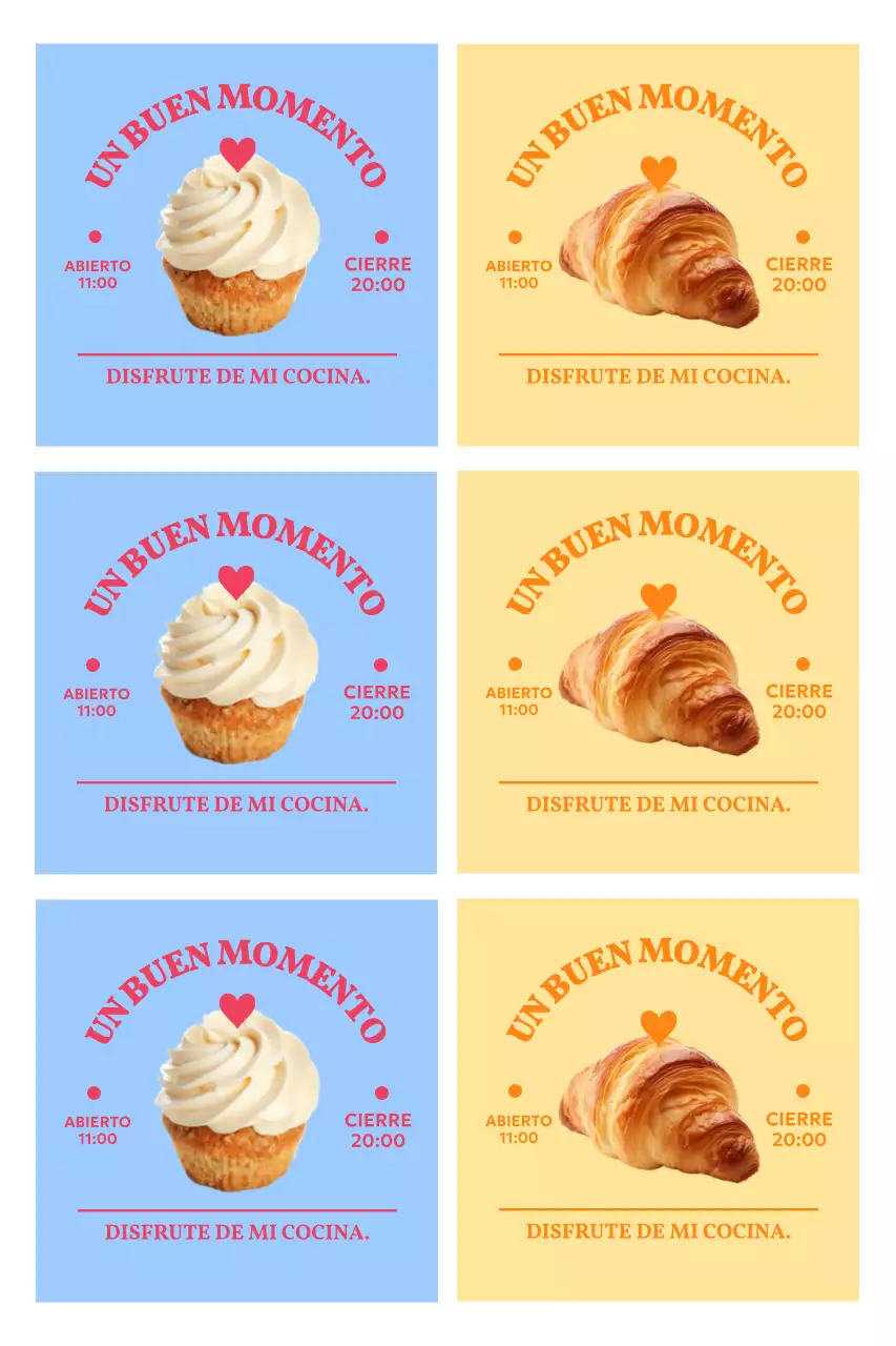 Pegatinas promocionales sencillas de cafetería con fotos.