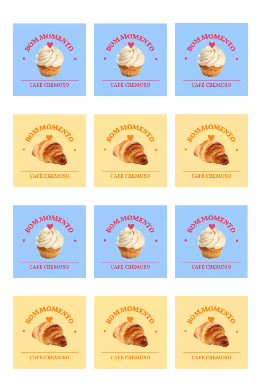 Adesivos promocionais simples para café com fotos
