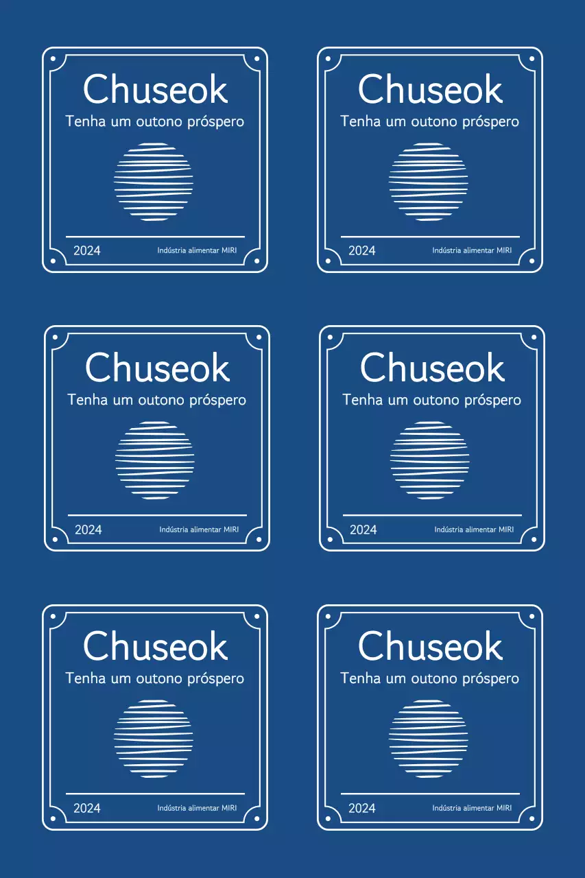 Saudações Chuseok com bordas tradicionais e uma lua flutuante