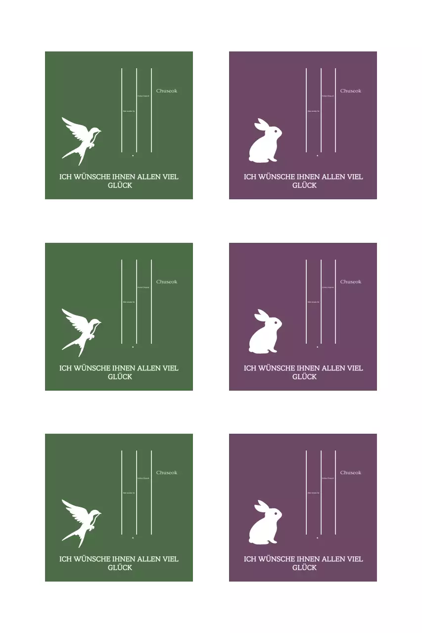 Chuseok-Grüße mit einfachen Tiersilhouetten