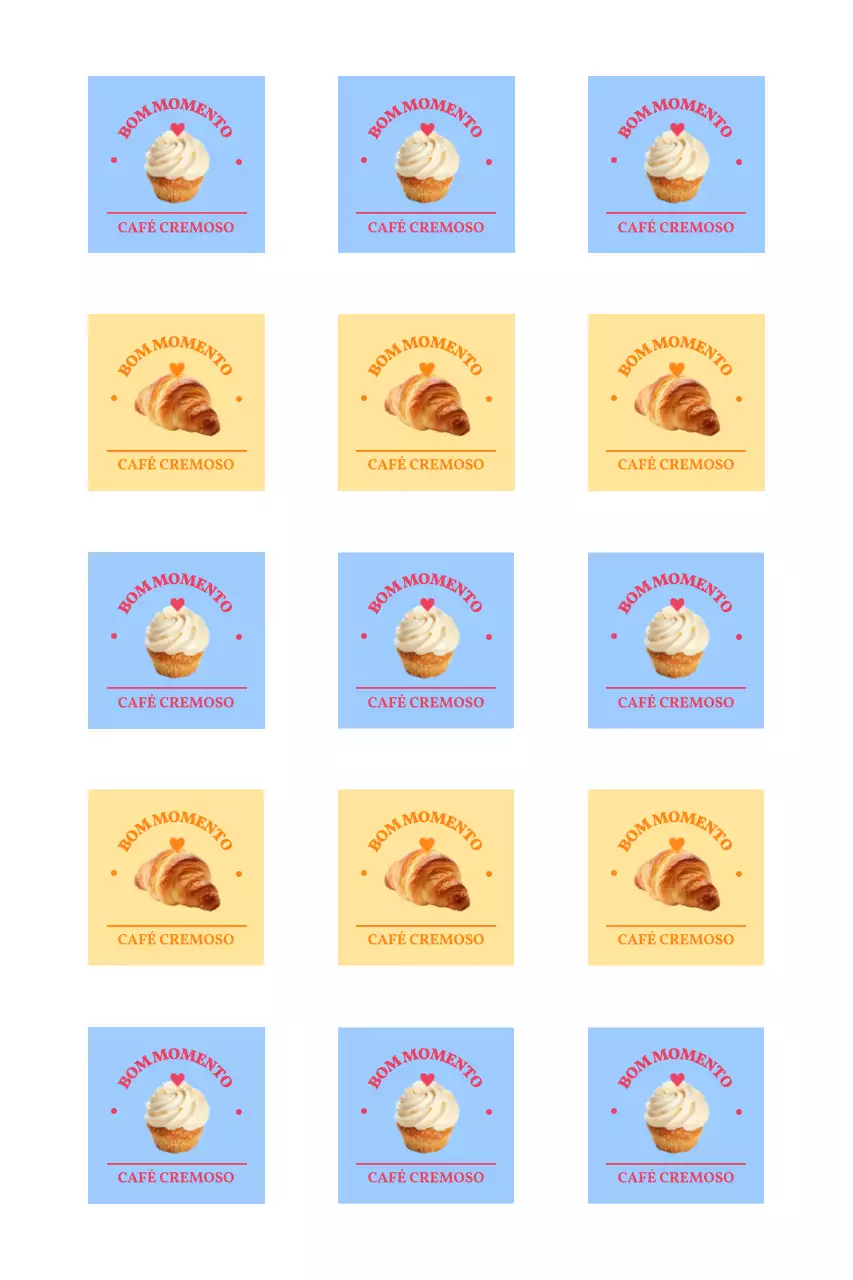 Adesivos promocionais simples para café com fotos
