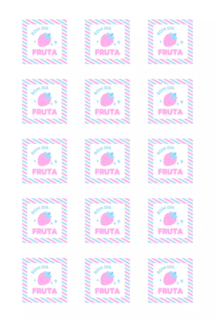 Adesivos fofos com listras e ilustrações