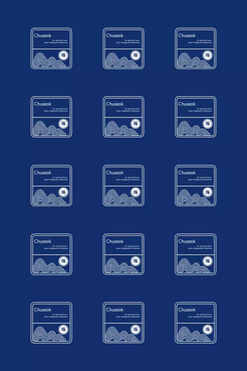 Traditionelle Chuseok-Grüße mit geteiltem Rahmen