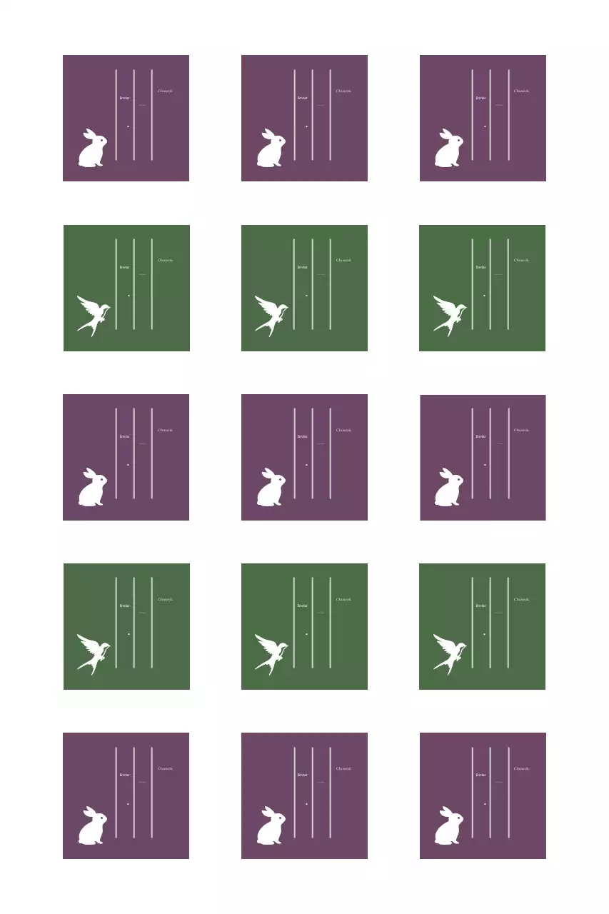 Saludos de Chuseok con siluetas de animales sencillas