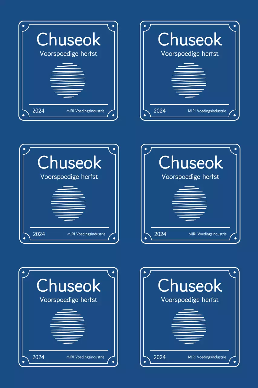 Chuseok-groeten met traditionele grenzen en een zwevende maan