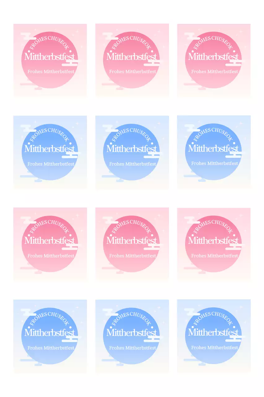 Traditionelle Chuseok-Grüße mit Farbverlauf