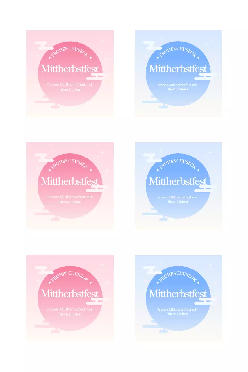 Traditionelle Chuseok-Grüße mit Farbverlauf