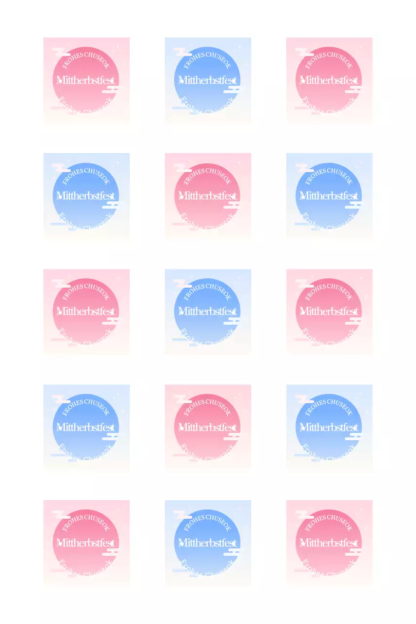 Traditionelle Chuseok-Grüße mit Farbverlauf