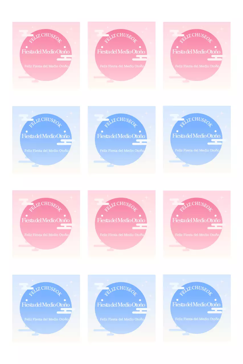 Saludos tradicionales de Chuseok con degradado