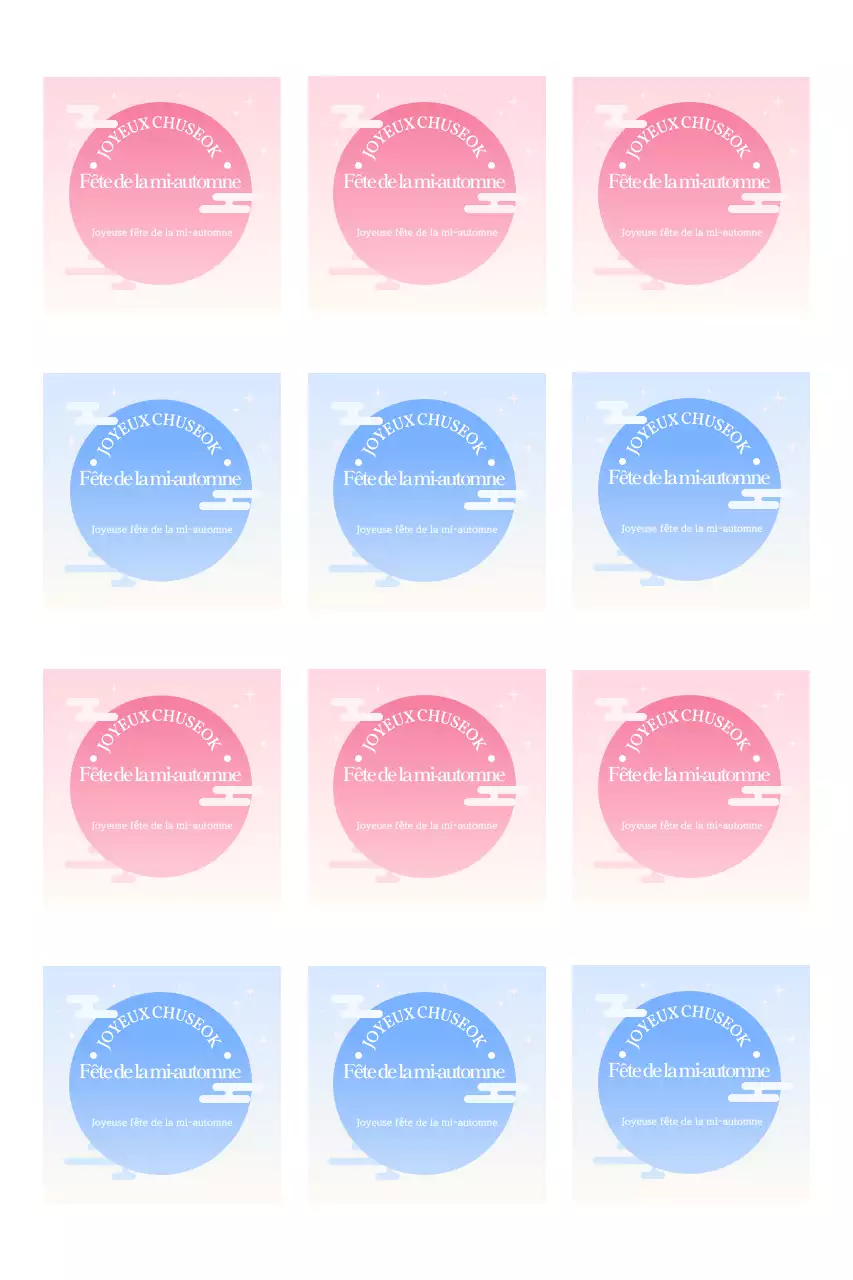 Salutations traditionnelles de Chuseok en dégradé