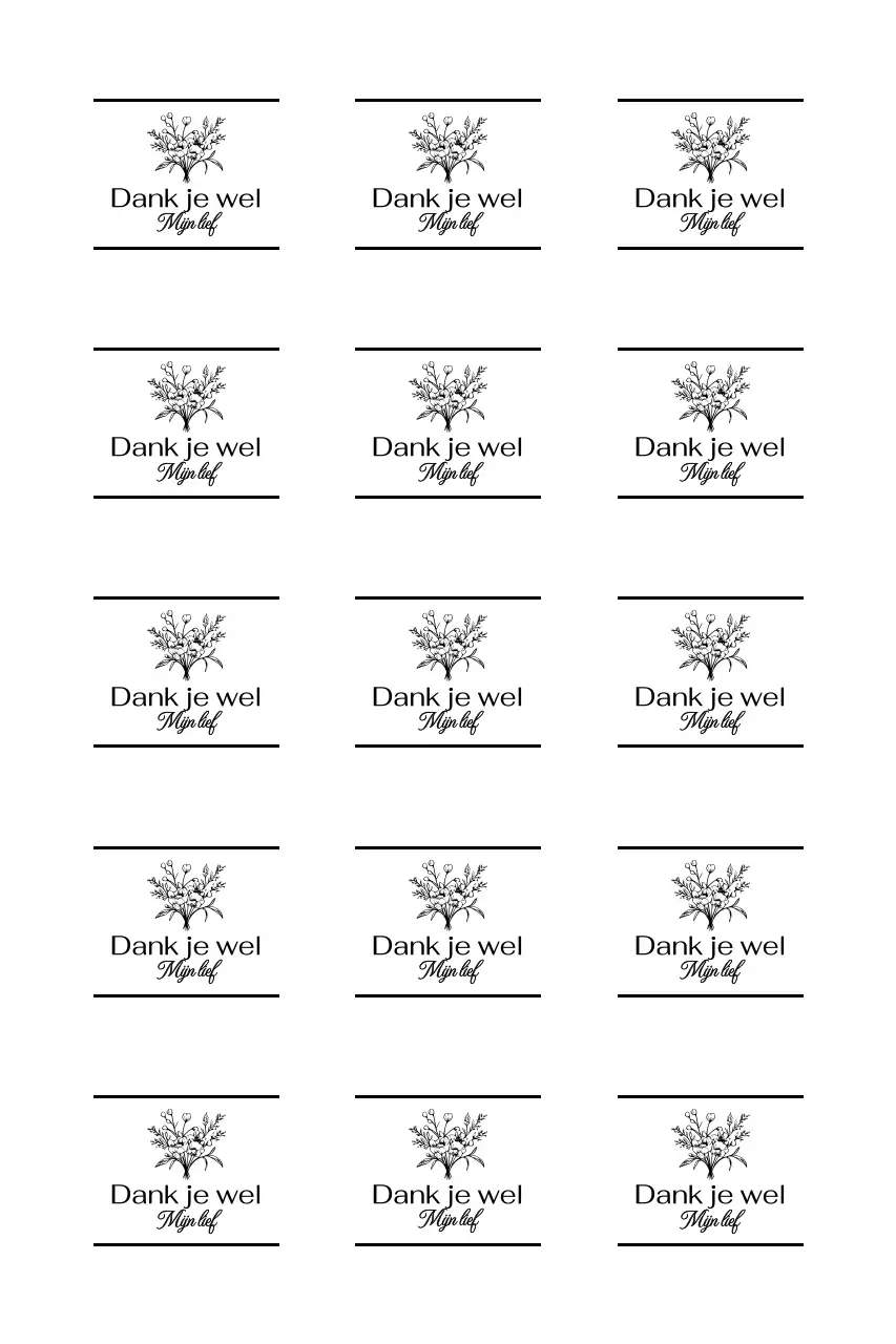 Boeketillustratie minimale bedankgroet