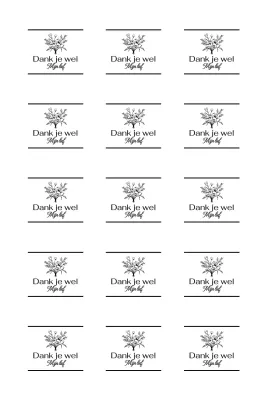 Boeketillustratie minimale bedankgroet