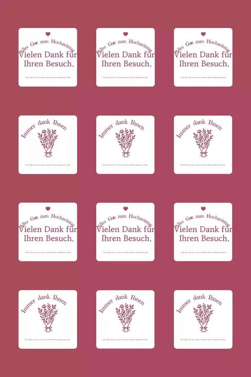 Einfache Dankeskarte zur Hochzeit mit Rand