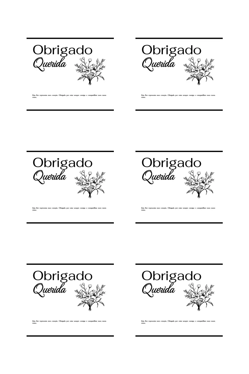 Ilustração de buquê com saudação de agradecimento minimalista