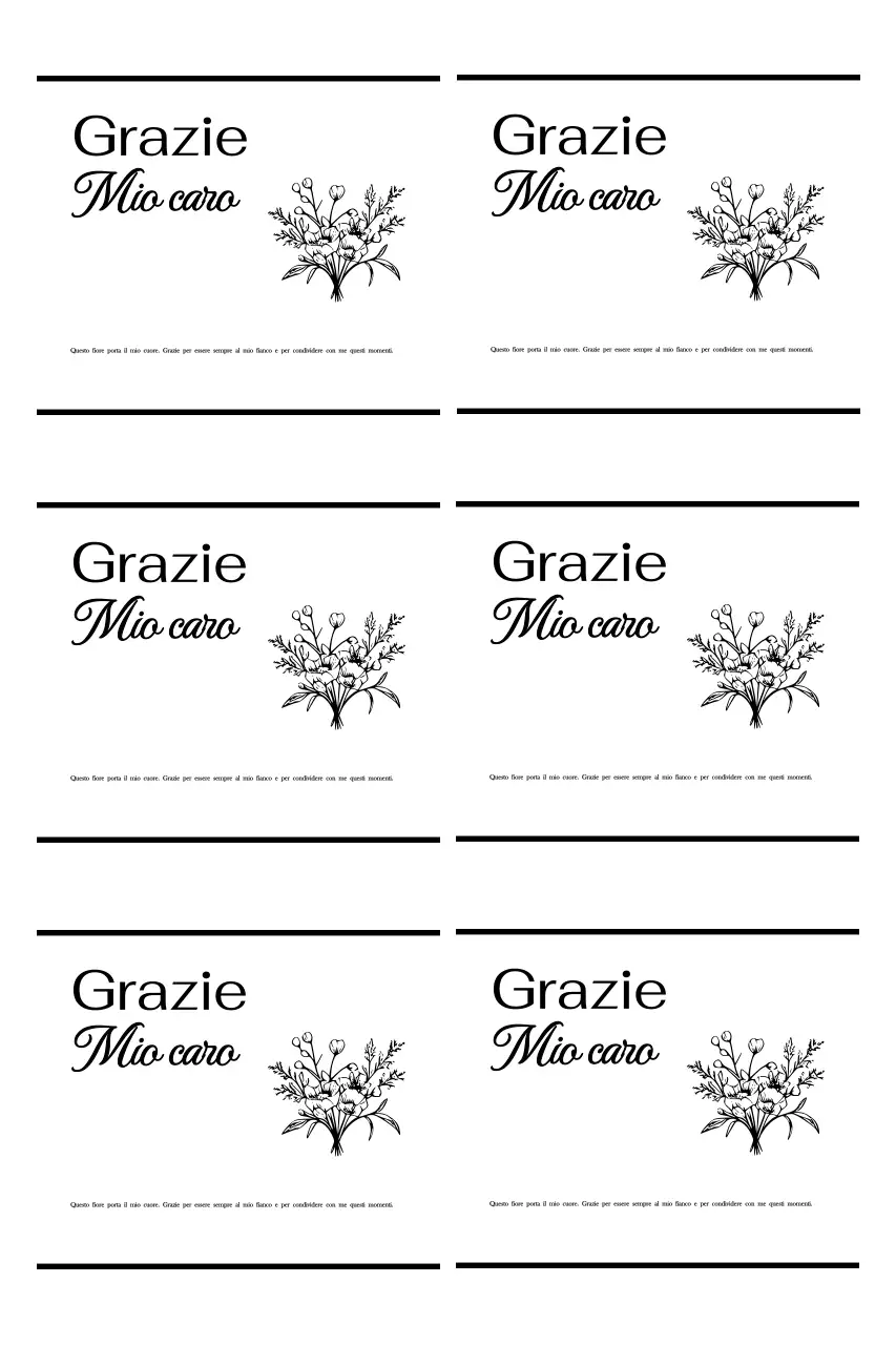 Illustrazione di bouquet con saluto di ringraziamento minimo