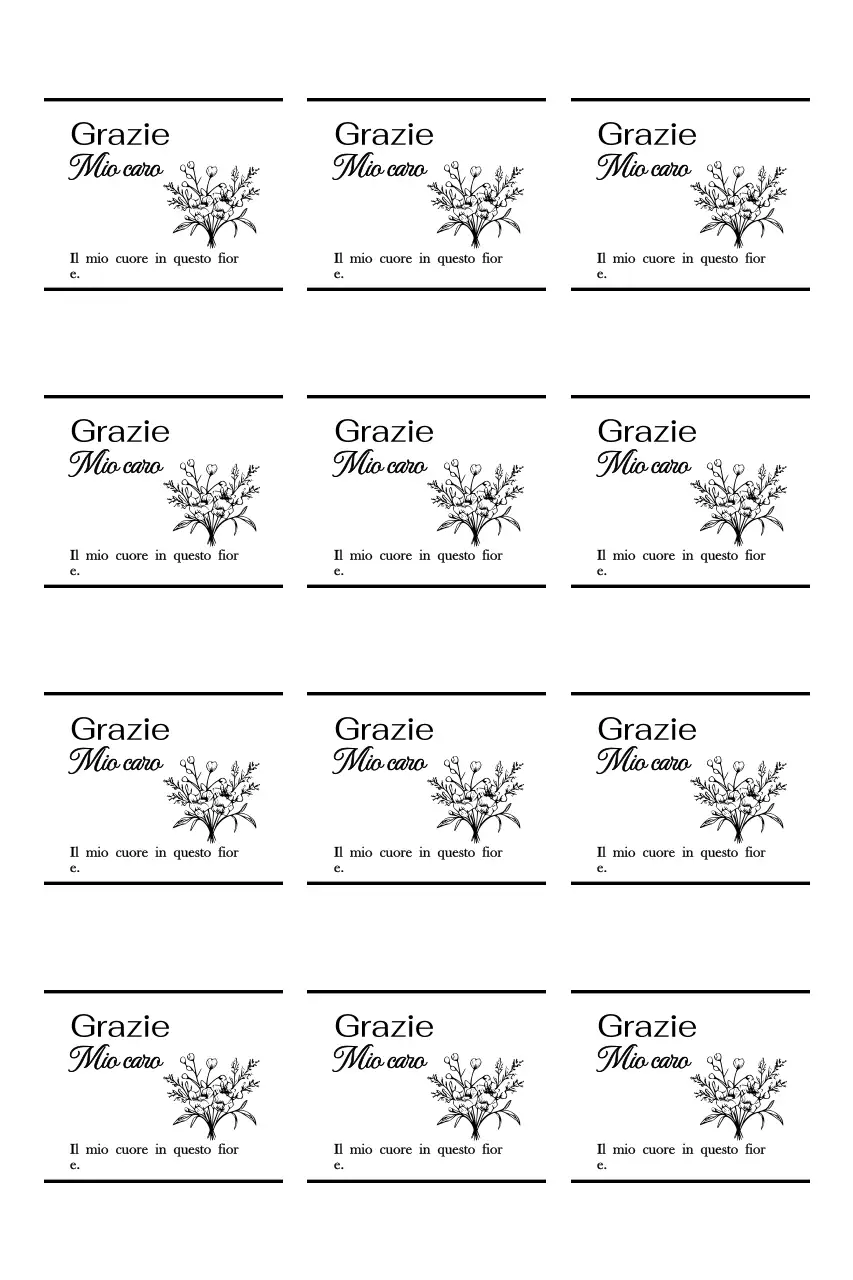 Illustrazione di bouquet con saluto di ringraziamento minimo