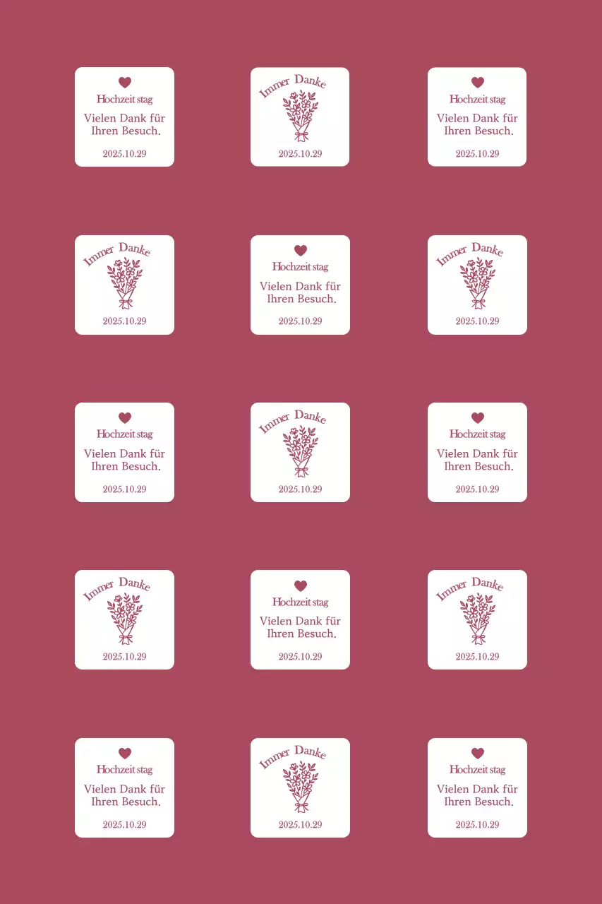 Einfache Dankeskarte zur Hochzeit mit Rand