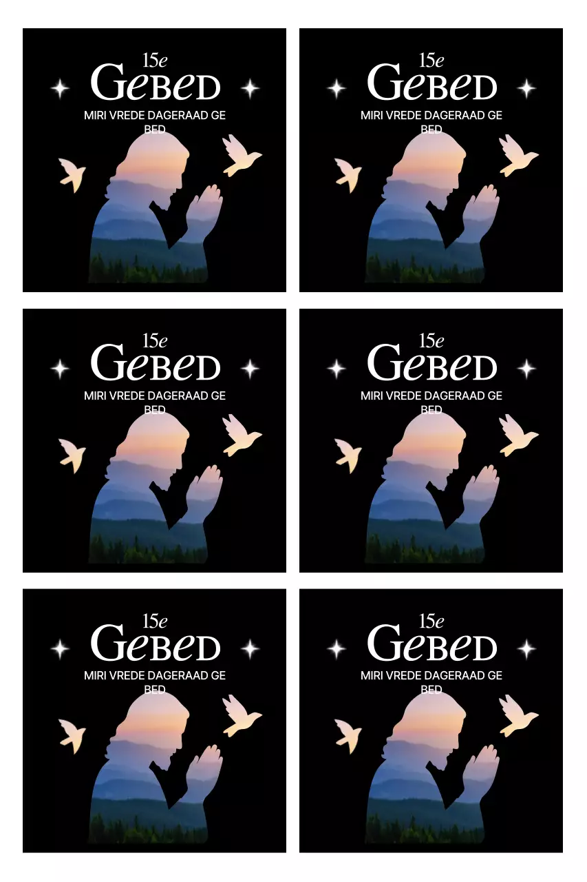 Gids voor gebedsbijeenkomsten met silhouet van biddende persoon