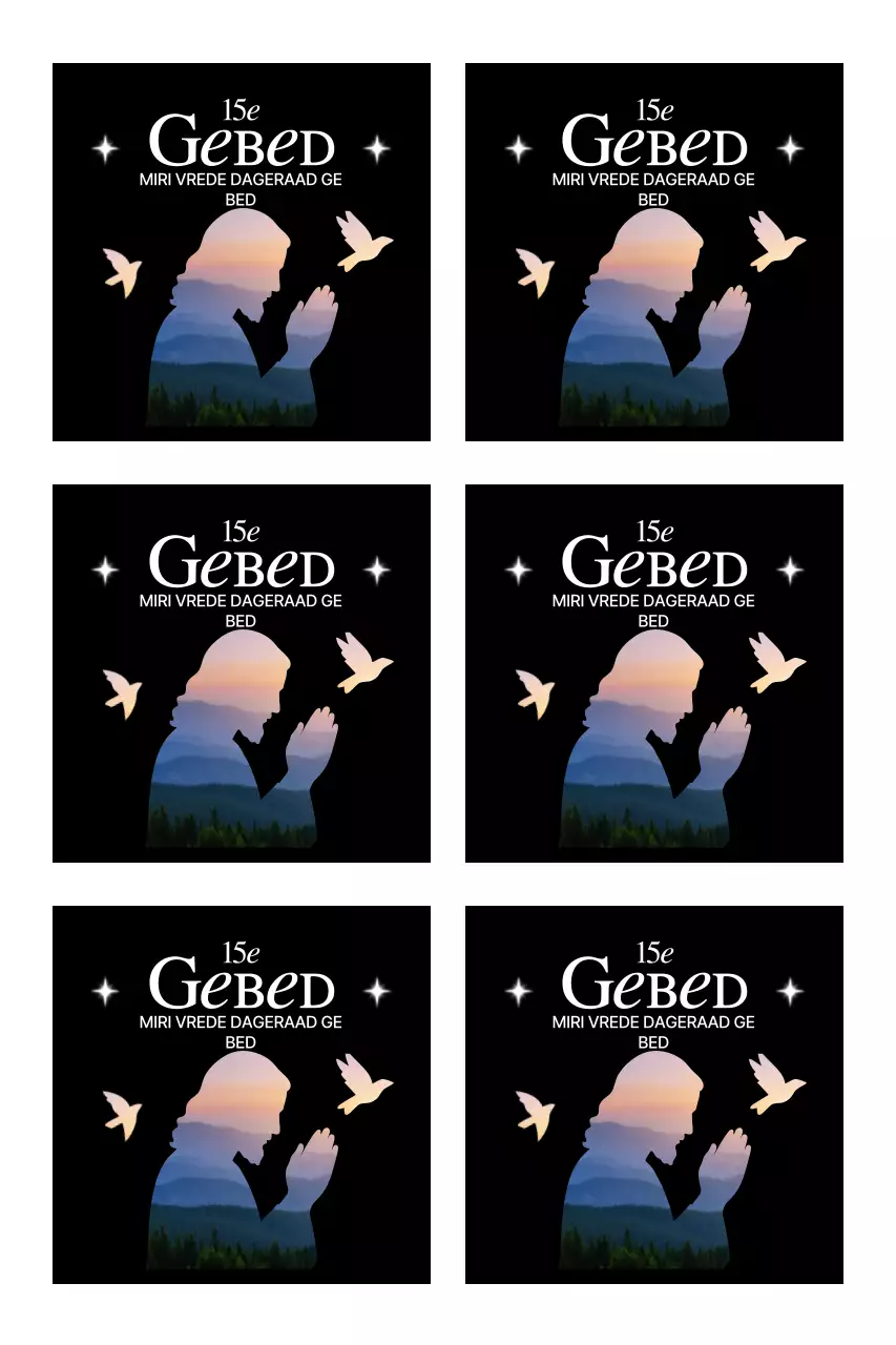 Gids voor gebedsbijeenkomsten met silhouet van biddende persoon