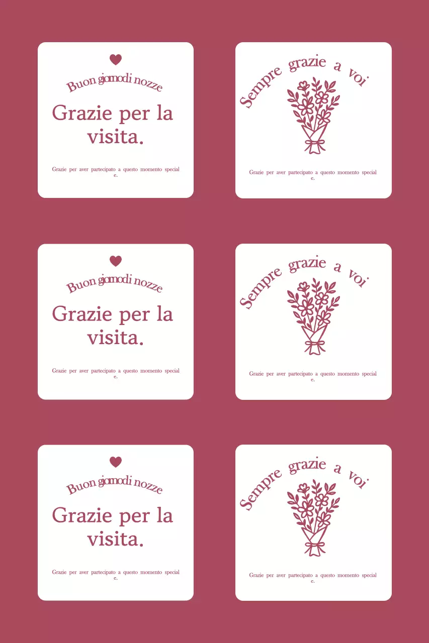 Semplice biglietto di ringraziamento per matrimonio con bordo