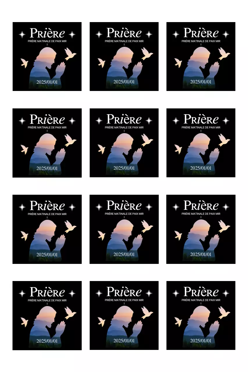 Guide de réunion de prière avec silhouette de personne en prière