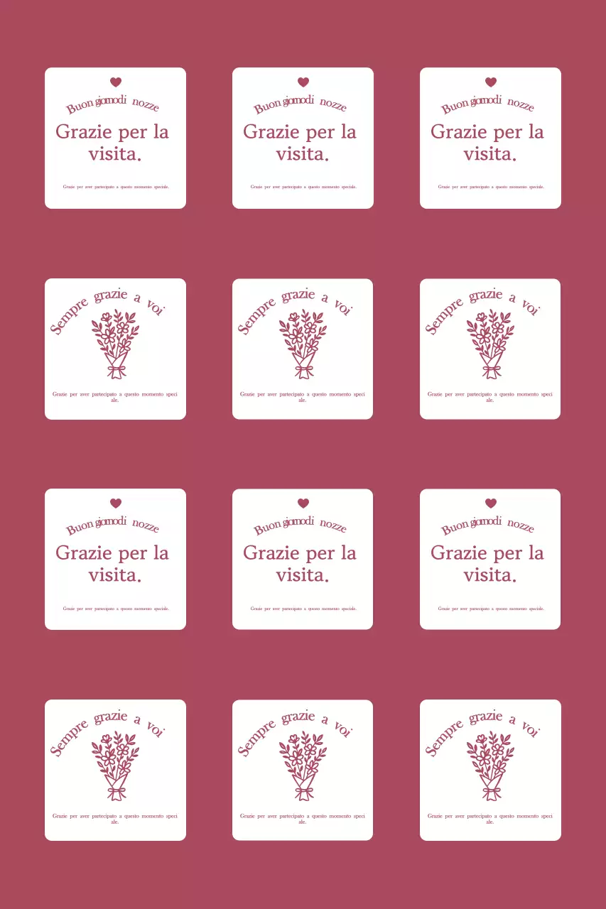 Semplice biglietto di ringraziamento per matrimonio con bordo