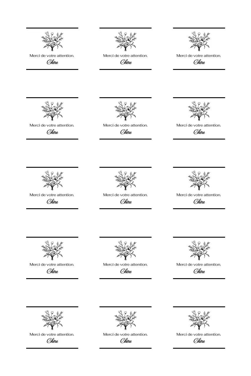 Illustration de bouquet minimaliste avec un message de remerciement