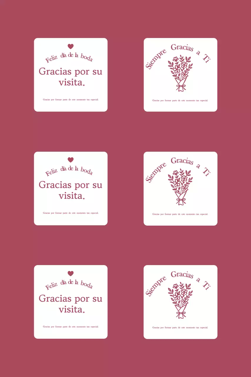 Tarjeta de agradecimiento de boda sencilla con borde