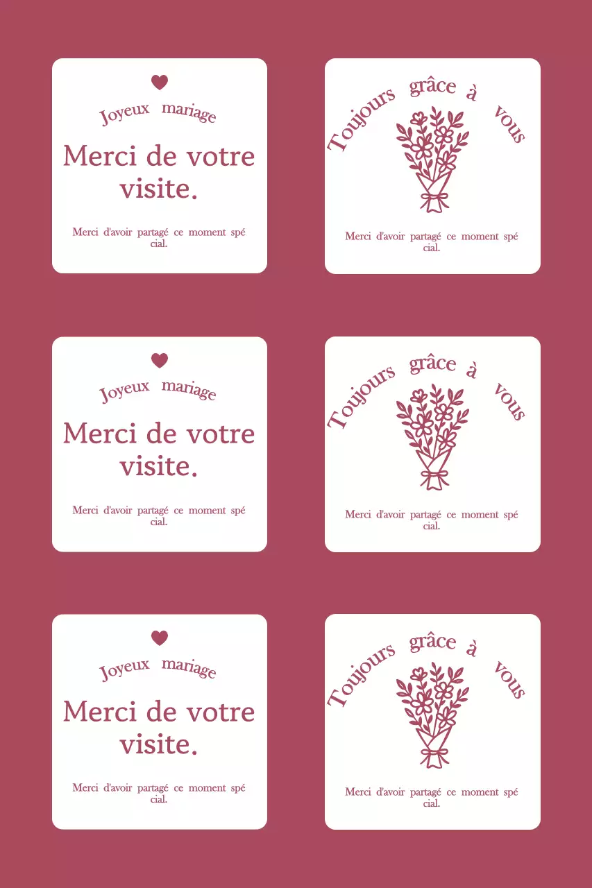 Carte de remerciement de mariage simple avec bordure