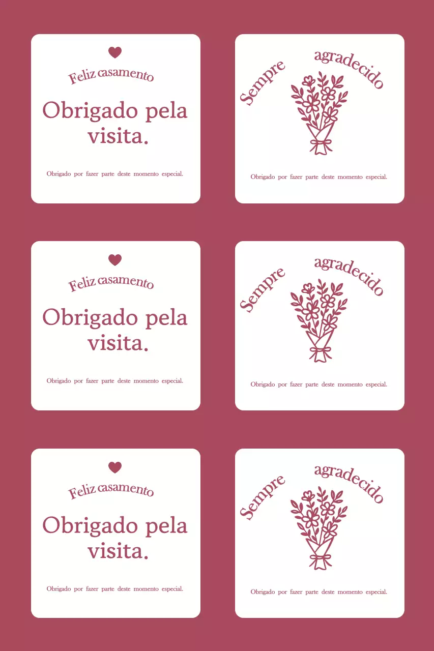 Cartão de agradecimento de casamento simples com borda