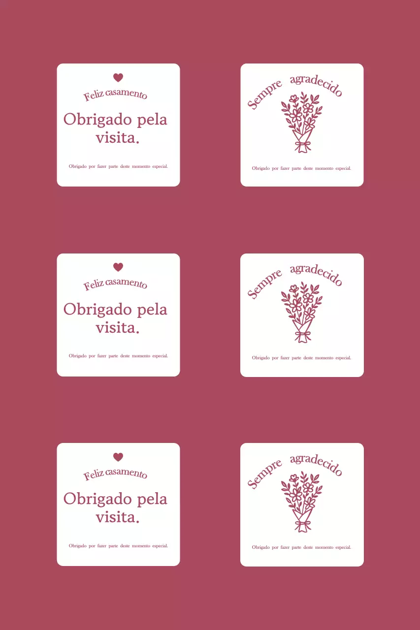 Cartão de agradecimento de casamento simples com borda