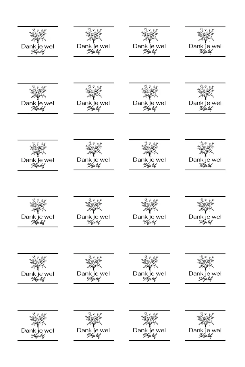 Boeketillustratie minimale bedankgroet