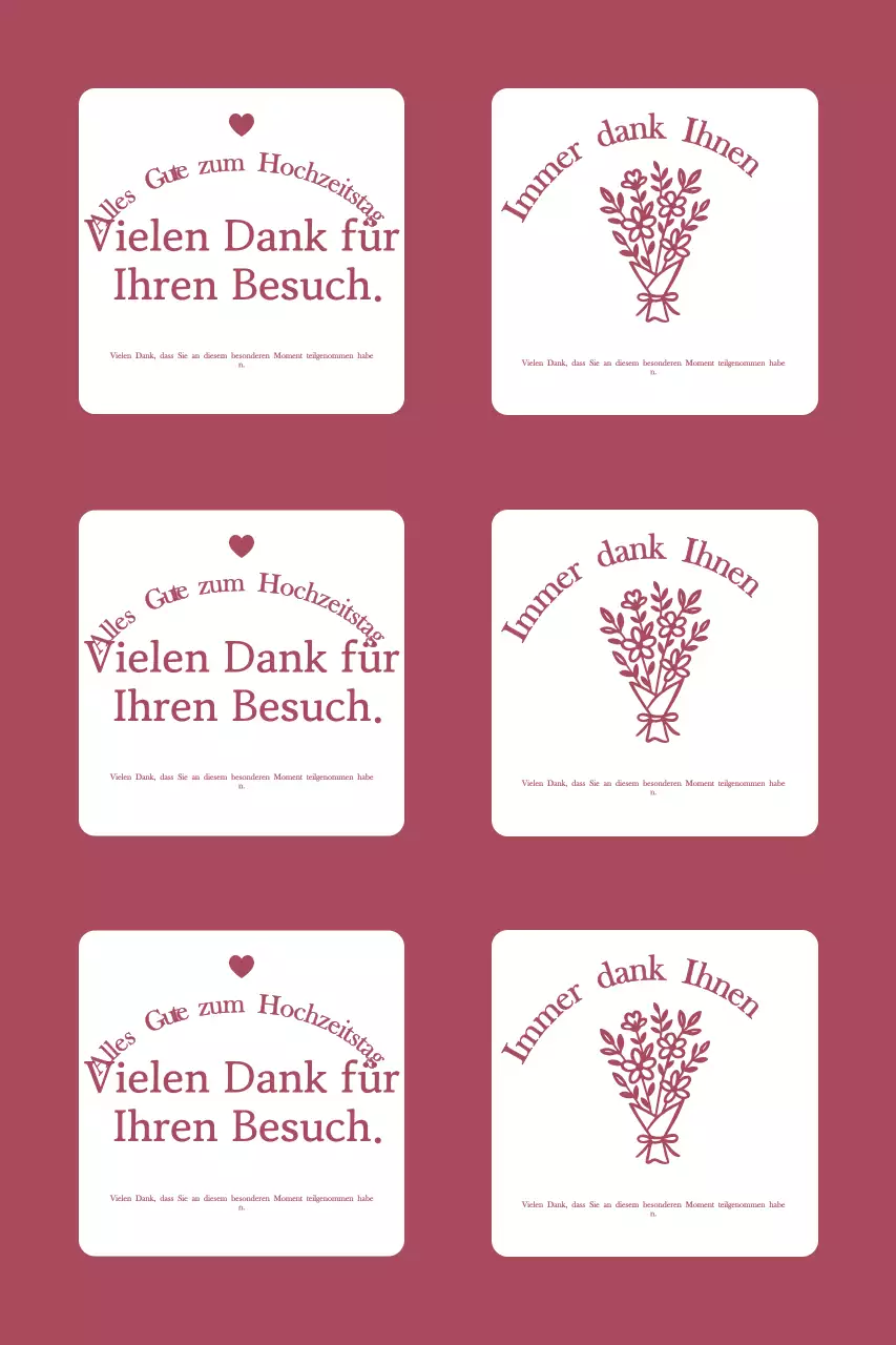 Einfache Dankeskarte zur Hochzeit mit Rand