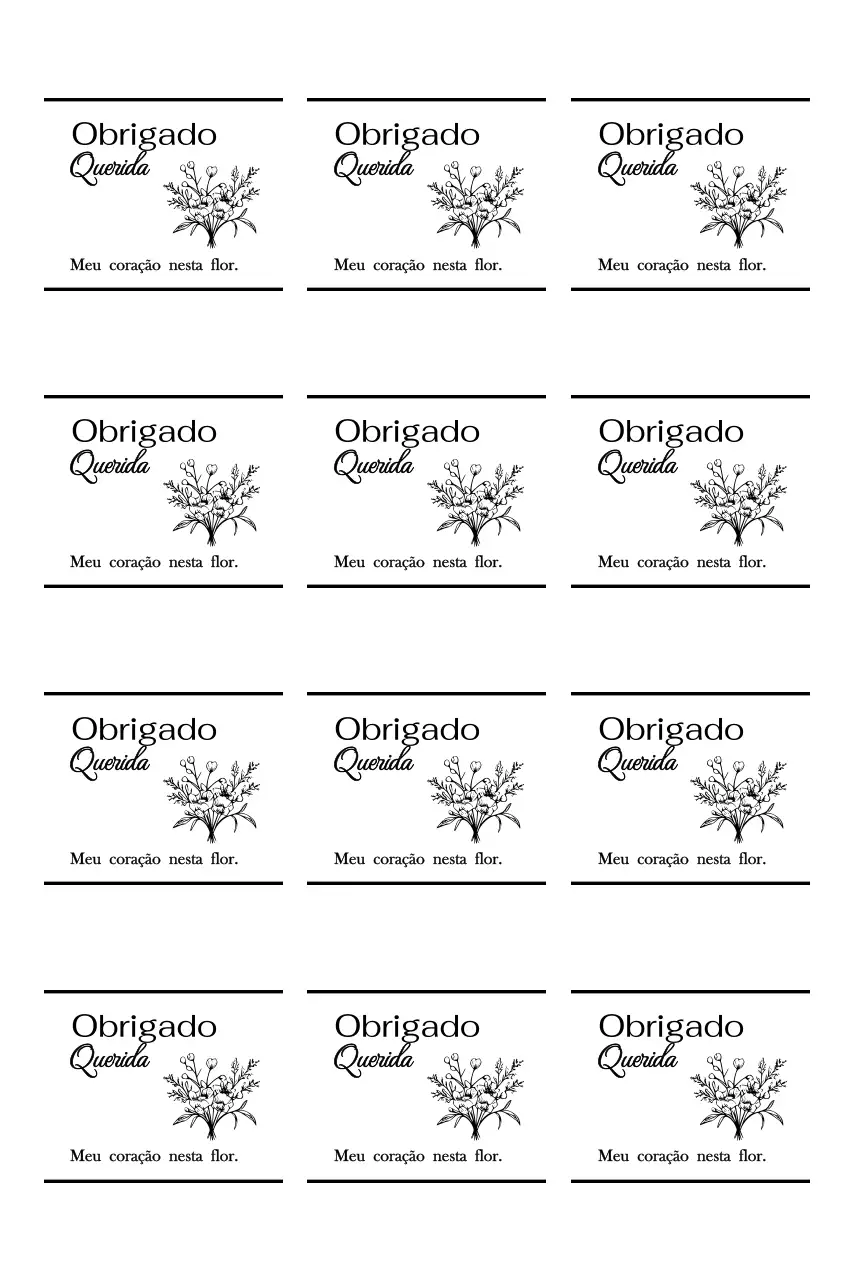 Ilustração de buquê com saudação de agradecimento minimalista