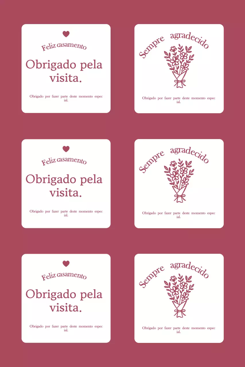 Cartão de agradecimento de casamento simples com borda