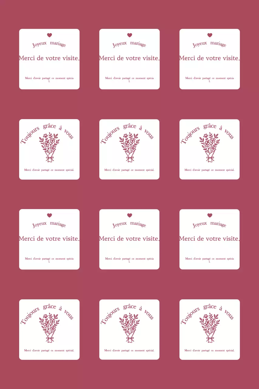 Carte de remerciement de mariage simple avec bordure