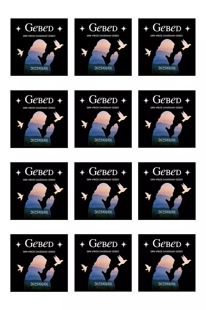 Gids voor gebedsbijeenkomsten met silhouet van biddende persoon