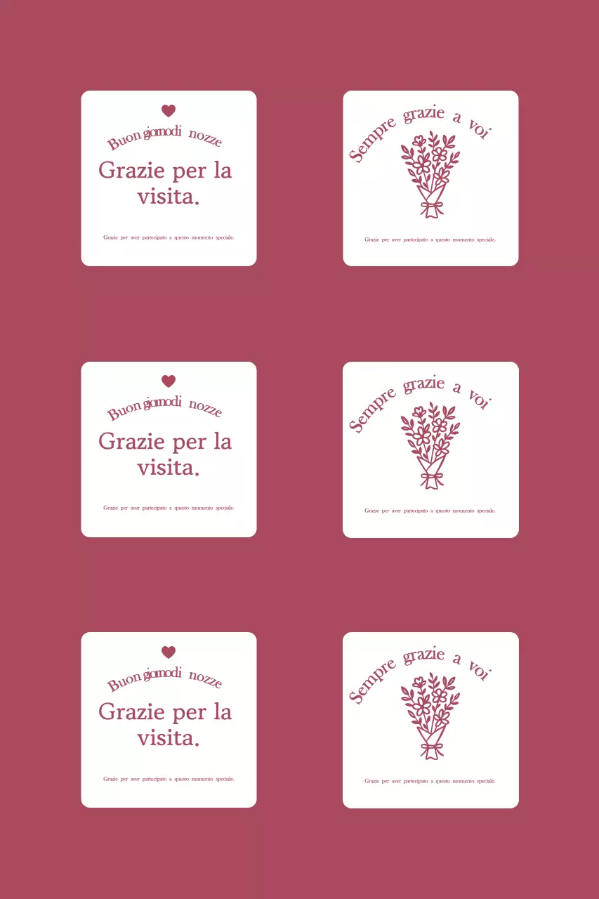 Semplice biglietto di ringraziamento per matrimonio con bordo