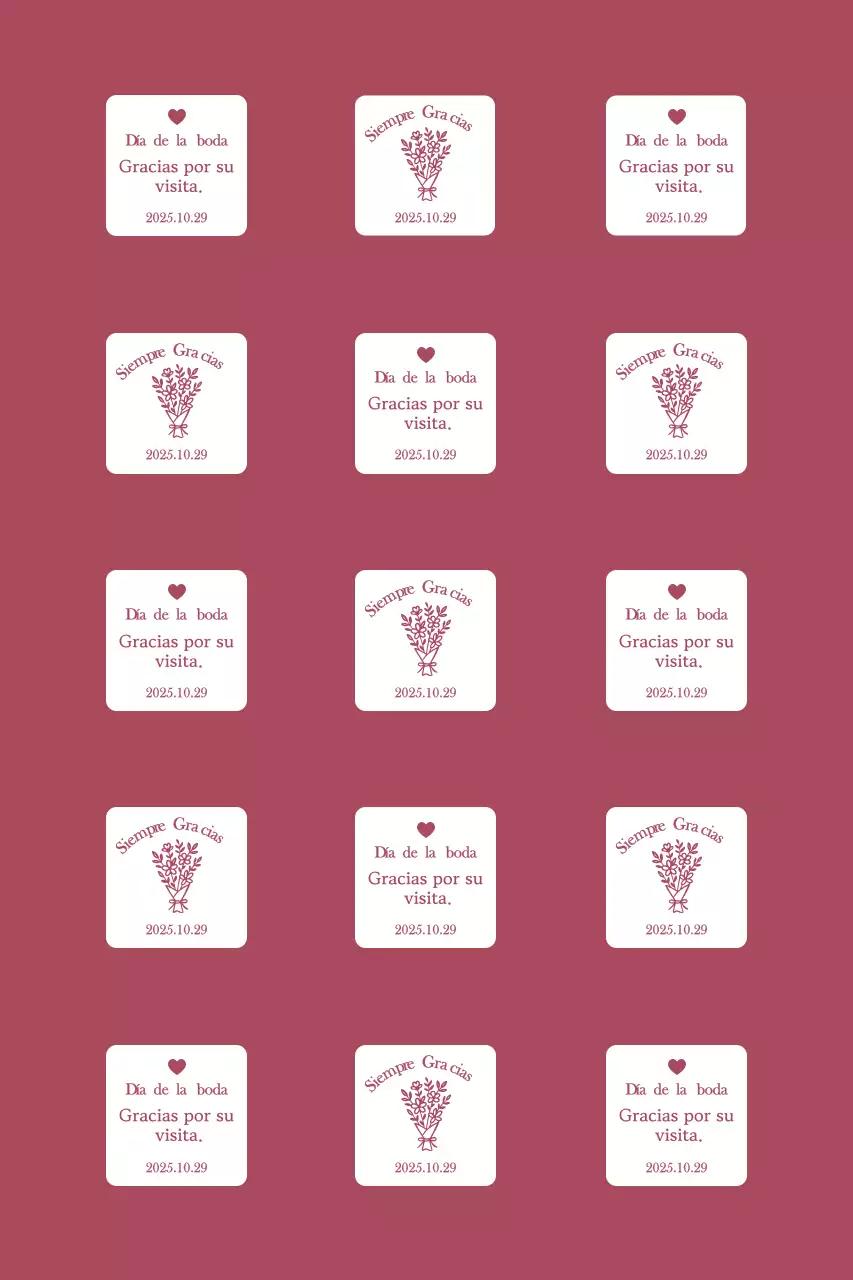 Tarjeta de agradecimiento de boda sencilla con borde