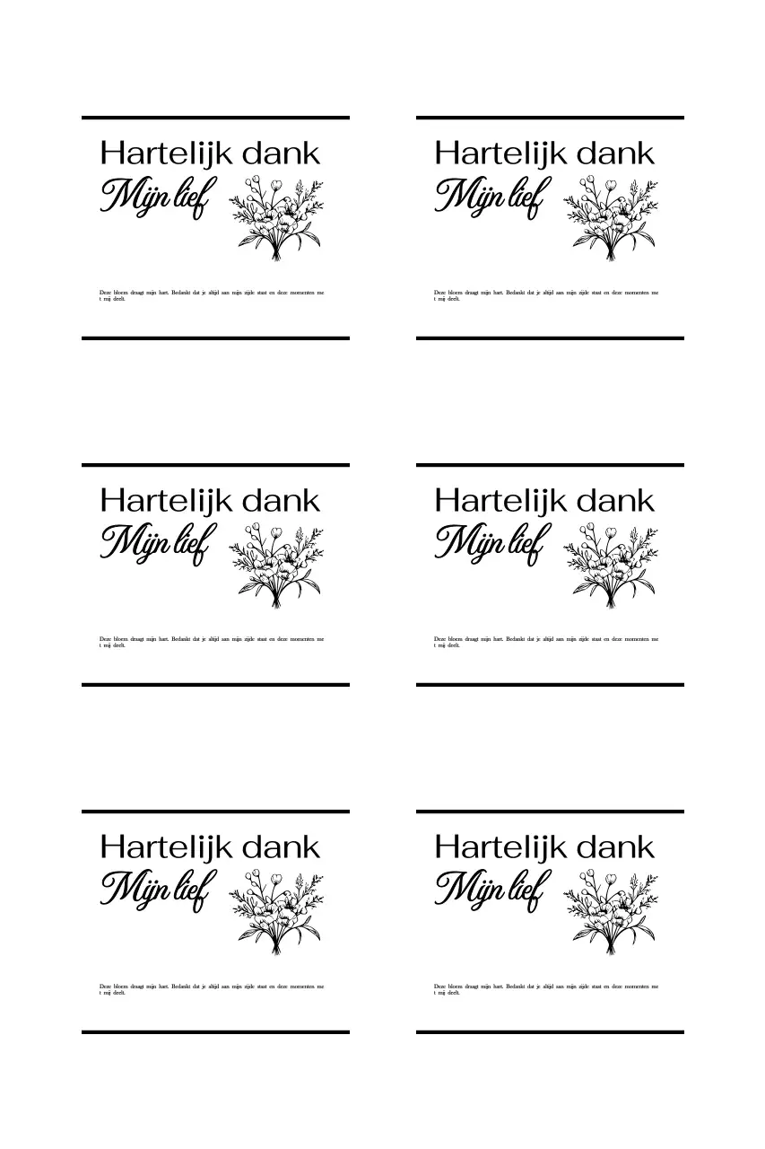 Boeketillustratie minimale bedankgroet