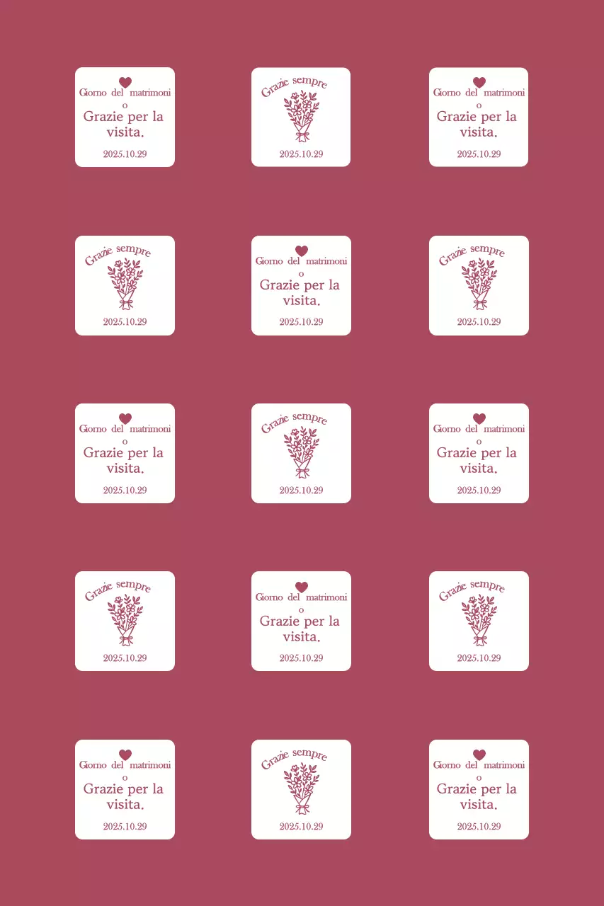 Semplice biglietto di ringraziamento per matrimonio con bordo