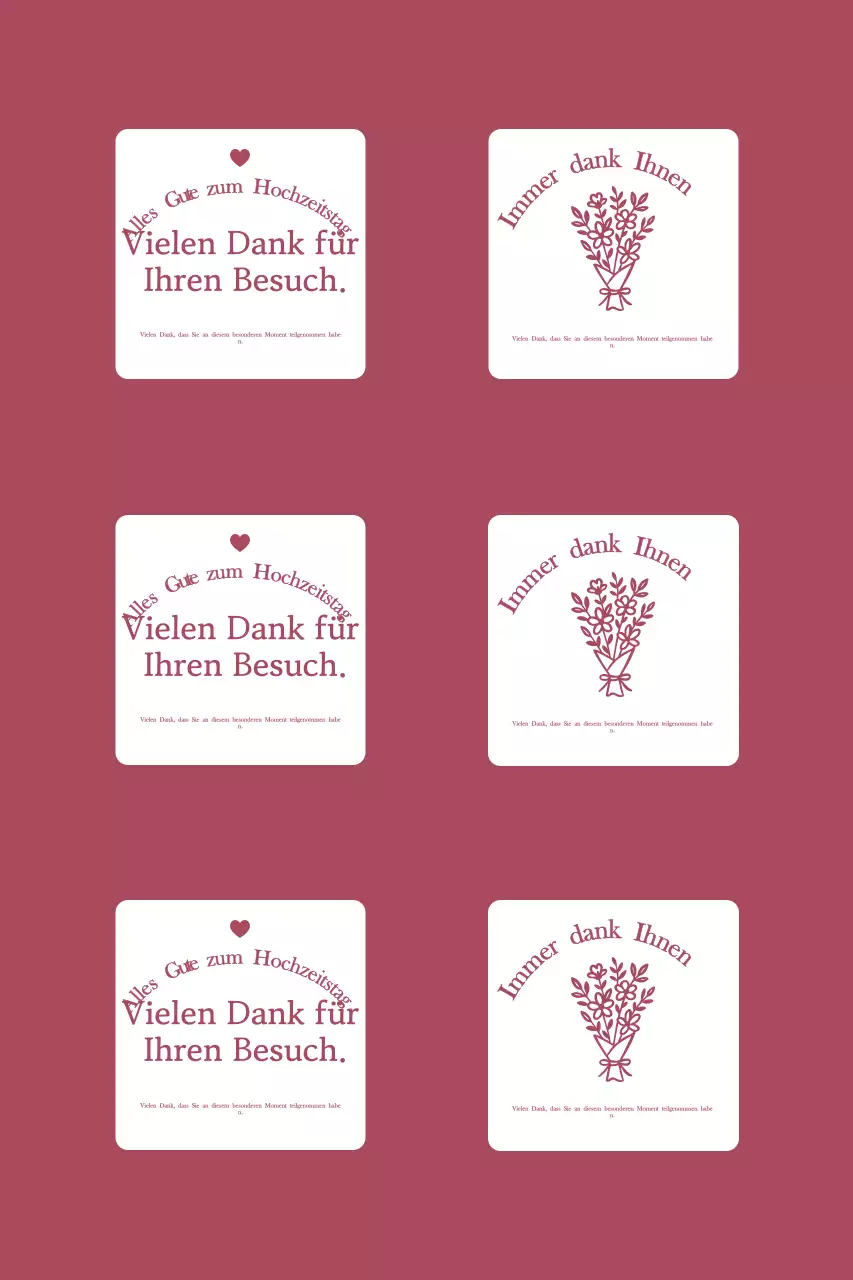 Einfache Dankeskarte zur Hochzeit mit Rand