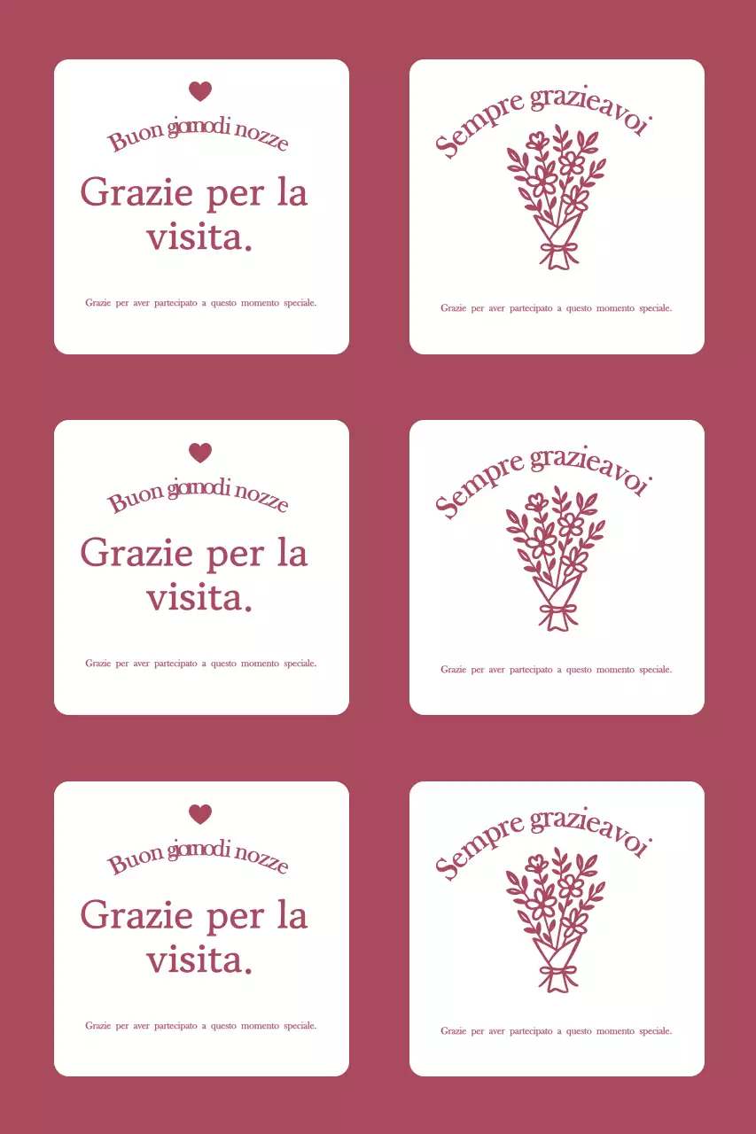 Semplice biglietto di ringraziamento per matrimonio con bordo