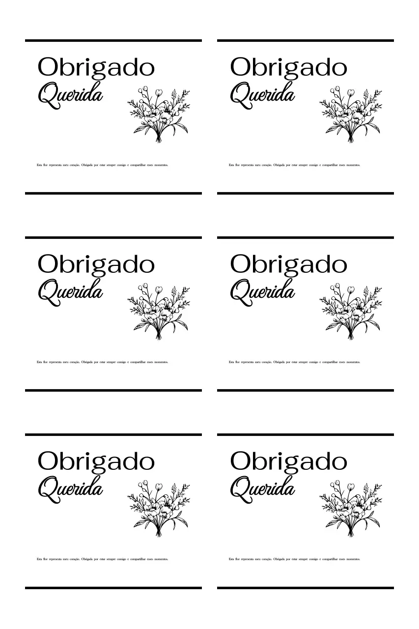 Ilustração de buquê com saudação de agradecimento minimalista