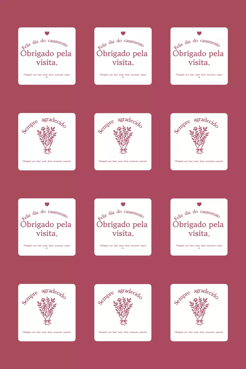Cartão de agradecimento de casamento simples com borda