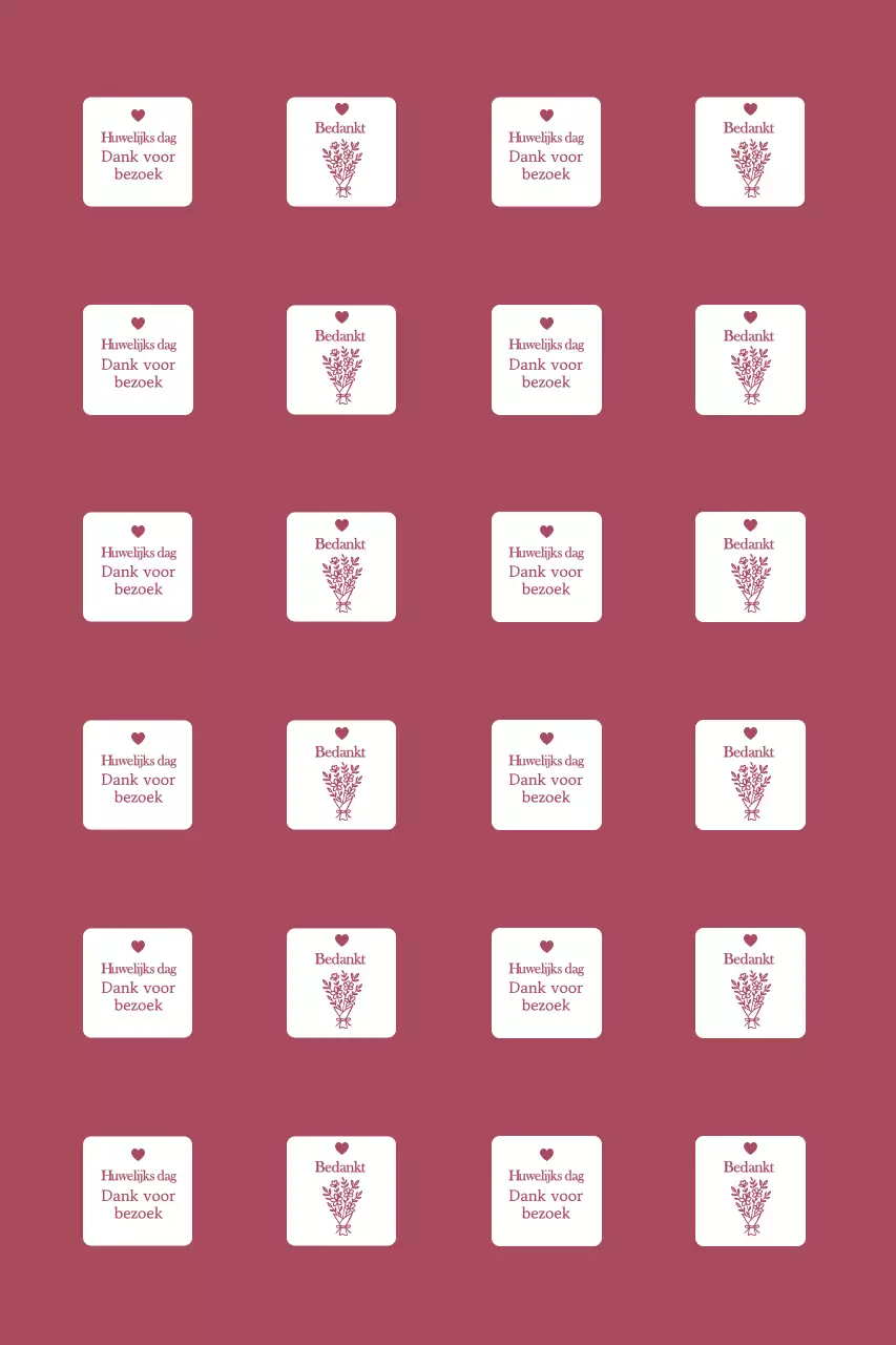 Eenvoudige bedankkaart voor een bruiloft met rand