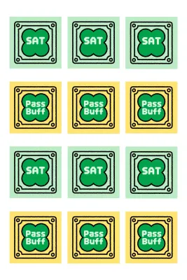 Adesivo vintage con ciondolo per il tifo per il test di abilità scolastica del college