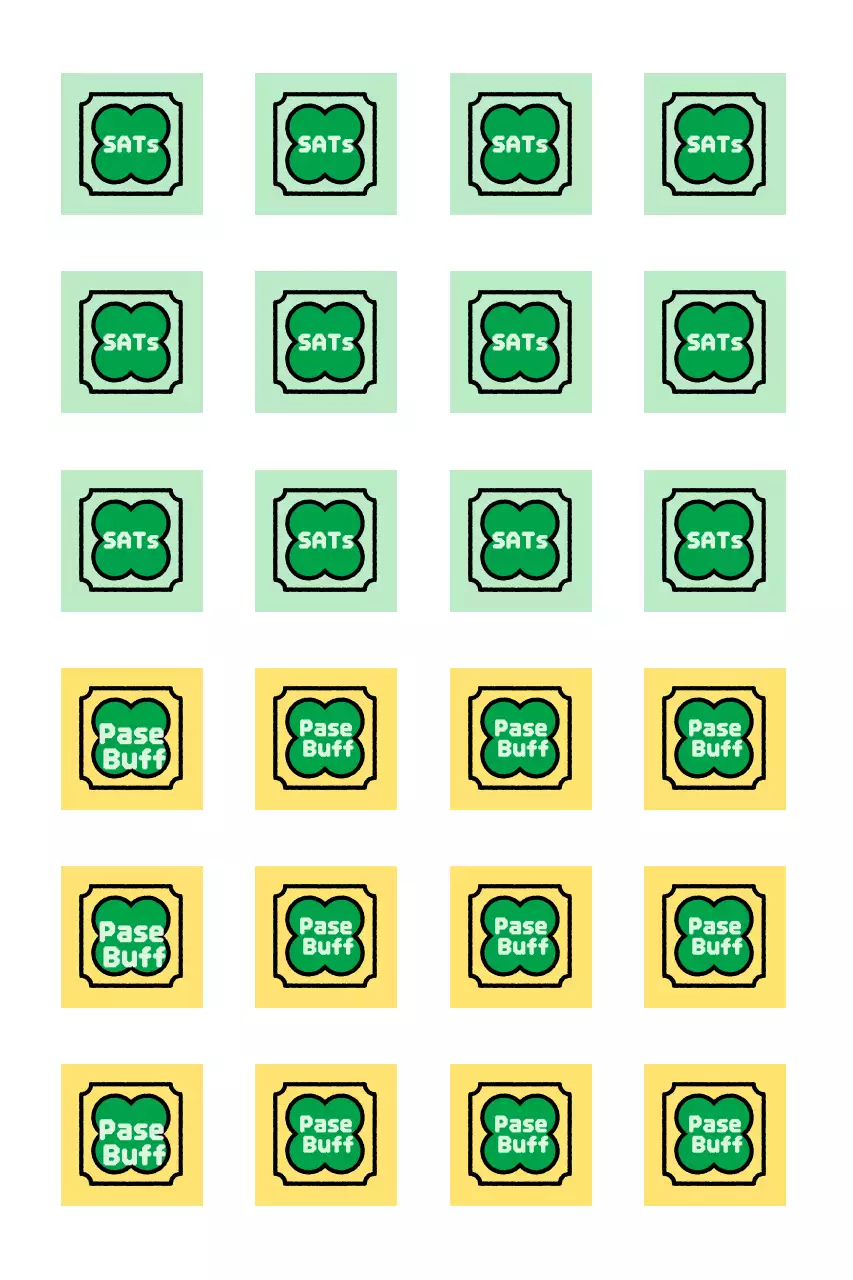 Pegatina con amuleto de alegría para la prueba de capacidad académica universitaria vintage