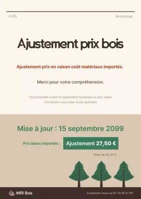 Guide des prix beige simple