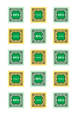 Pegatina con amuleto de alegría para la prueba de capacidad académica universitaria vintage